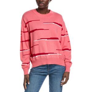 Brodie Cashmere Womens  Glitch Zebra Wool & Cashmere-Blend Sweater, Pink
